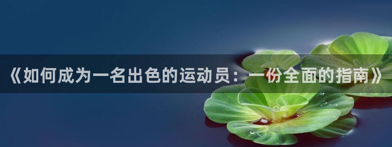 德国3377体育官方正版app集团：《如何成为一名出色的运动